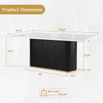 White Faux Marble Dining Table 70 inch for 6 2 | PricZone