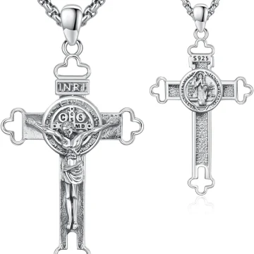 St Benedict Jesus Cross Protection Necklace 1