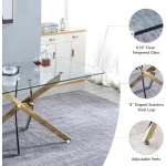 Golden Glass Dining Table 51 inch for 6 Modern 4 | PricZone