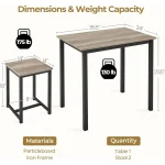 Compact 2 Person Dining Set with Chairs 3 | PricZone