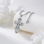 925 Sterling Silver Orthodox Cross Necklace Amulet 4 | PricZone 925 Sterling Silver Orthodox Cross Necklace Amulet 4 | PricZone