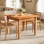 Square Dining Table 39 inch Brown Wood for 4 2 | PricZone