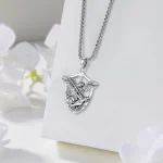 St Michael Silver Protection Pendant Necklace 4 | PricZone