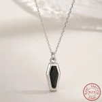 Black Agate Vintage Coffin Halloween Necklace 3 | PricZone Black Agate Vintage Coffin Halloween Necklace 3 | PricZone
