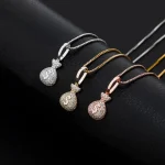 Silver Money Bag Pendant Iced Out Chain 2 | PricZone