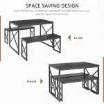 4 Seater Wood Table Set with Metal Frame 3 | PricZone