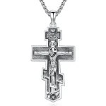 925 Sterling Silver Orthodox Cross Necklace Amulet 1 | PricZone 925 Sterling Silver Orthodox Cross Necklace Amulet 1 | PricZone