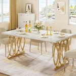 Modern Rectangular Dinner Table 63 inch Wood 1 | PricZone