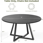 IRONCK Round Dining Table 51 inch for 6 People 2 | PricZone