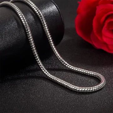 Silver Snake Chain Necklace for Men and Womens 4 | PricZone