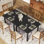 Modern Wood Dining Table Square for 2 to 4 4 | PricZone