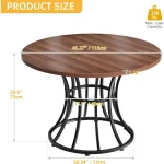 Round Dining Table 45 inch Farmhouse Metal Base 2 | PricZone