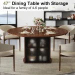 47 Inch Round Table with Fridge Storage Adjustable 4 | PricZone