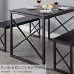 4 Seater Wood Table Set with Metal Frame 6 | PricZone