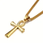 Ancient Egypt Ankh Cross Charm Pendant Gold Silver Color Stainless Steel Amulet Necklaces For Women Men Egyptian Jewelry Gifts 2 | PricZone