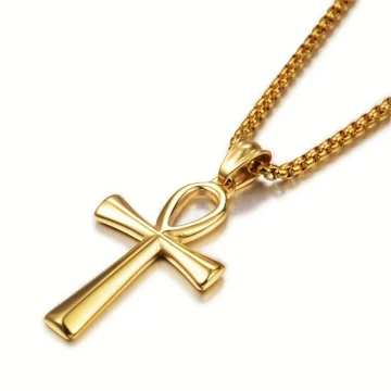 Ancient Egypt Ankh Cross Charm Pendant Gold Silver Color Stainless Steel Amulet Necklaces For Women Men Egyptian Jewelry Gifts 2 | PricZone
