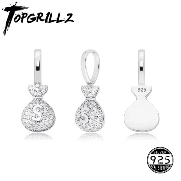 Silver Money Bag Pendant Iced Out Chain 1 | PricZone