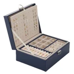 Large Leather Jewelry Box Ring Earring Organizer 5 | PricZone