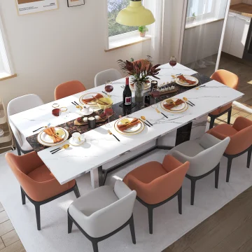 White Marble Dining Table for Family 71 inch 1 | PricZone