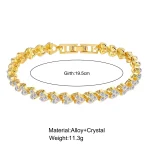 Rhinestone Crystal Heart Tennis Bracelet Womens 3 | PricZone