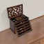 6 Compartment Vintage Wooden Jewelry Box Organizer