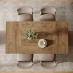 Rectangular Wood Dining Table for 4 6 People 6 | PricZone