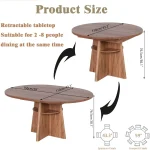 Round Expandable Dining Table 43 59 inch Seats 4 8 2 | PricZone