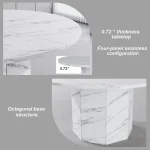 White Faux Marble Round Dining Table for 4 6 4 | PricZone