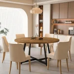 59 Inch Round Modern Dining Table for 6 8 6 | PricZone
