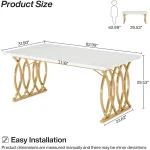 Rectangular Dining Table for 4 6 Modern Kitchen 2 | PricZone