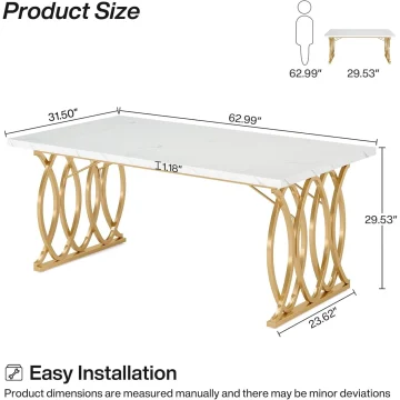 Rectangular Dining Table for 4-6 Modern Kitchen 2