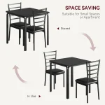 3 Piece Dining Table Set for 2 Space Saving Metal 6 | PricZone