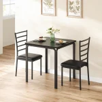 3 Piece Dining Table Set for 2 Space Saving Metal 4 | PricZone