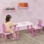Kids Wood Table and Chair Set Crown Pattern