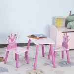 Kids Wood Table and Chair Set Crown Pattern 2 | PricZone Kids Wood Table and Chair Set Crown Pattern 2 | PricZone