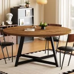 59 Inch Round Modern Dining Table for 6 8 1 | PricZone