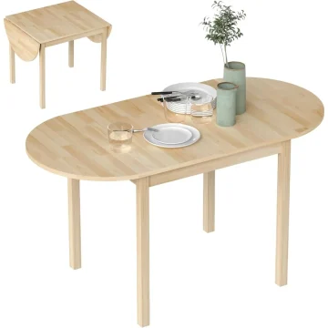 Oval Drop Leaf Folding Table for 4 6 Natural 1 | PricZone