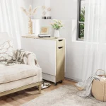 Folding Table with Wheels Drop Leaf Storage Rack 6 | PricZone