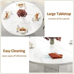 White Faux Marble Round Dining Table for 4 6 3 | PricZone