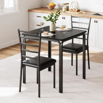 3 Piece Dining Table Set for 2 Space Saving Metal 1 | PricZone