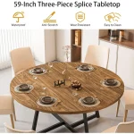 59 Inch Round Modern Dining Table for 6 8 4 | PricZone