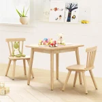 Windsor Kids Table and 2 Chair Set Rubberwood 2 | PricZone