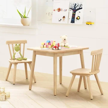 Windsor Kids Table and 2 Chair Set Rubberwood 2