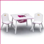Kids Princess Crown Table Chair Set Storage Wood 1 | PricZone