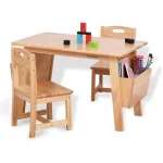 Solid Wood Table and 2 Chair Set with Storage 1 | PricZone