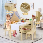 Kids Art Table 2 Chairs Craft Drawing Desk 2 | PricZone