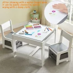 Kids 3 in 1 Wood Activity Table with Storage 5 | PricZone