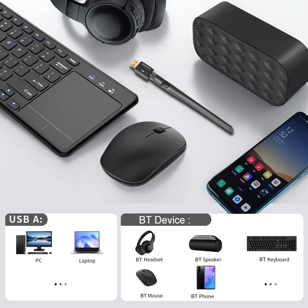 USB Bluetooth Adapter 150M Antenna for PC 1 USB Bluetooth Adapter 150M Antenna for PC 1