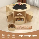 Toddler Table Chair Set 4 Storage Stools Flower 4 | PricZone