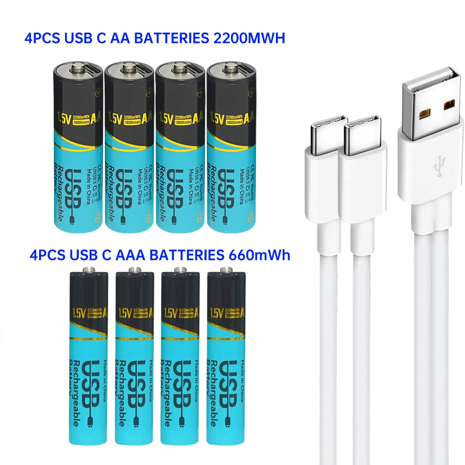 USB Rechargeable AA & AAA Lithium Batteries 1 USB Rechargeable AA & AAA Lithium Batteries 1